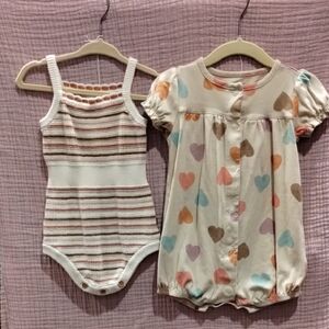 Gerber/Carter's Bodysuit And Romper Set 18 mo